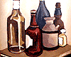 still life -  bottles painting