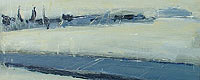 fog over newcastle - oil painting