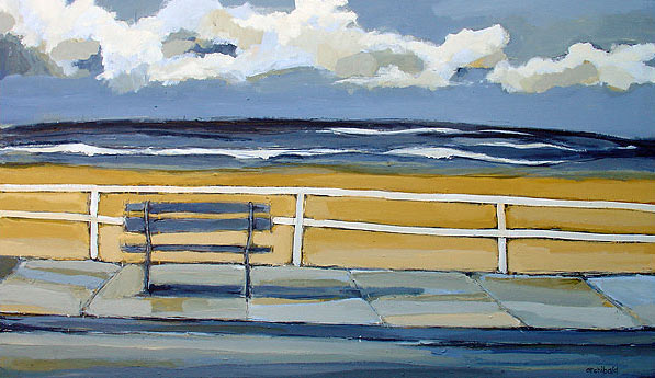 newcastle bench - oil painting