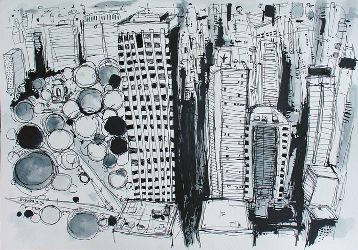 Sydney Buildings and Trees - sydney drawing