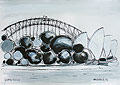 sydney opera house ink drawing