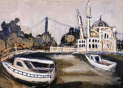boats and mosque - istanbul 2001