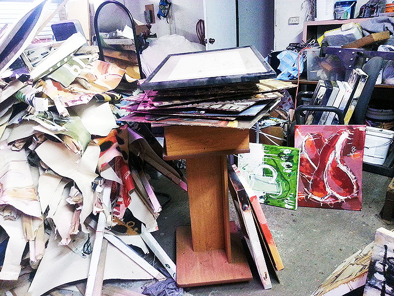 Art Studio Cull – Six Foot High Pile of Torn Canvas