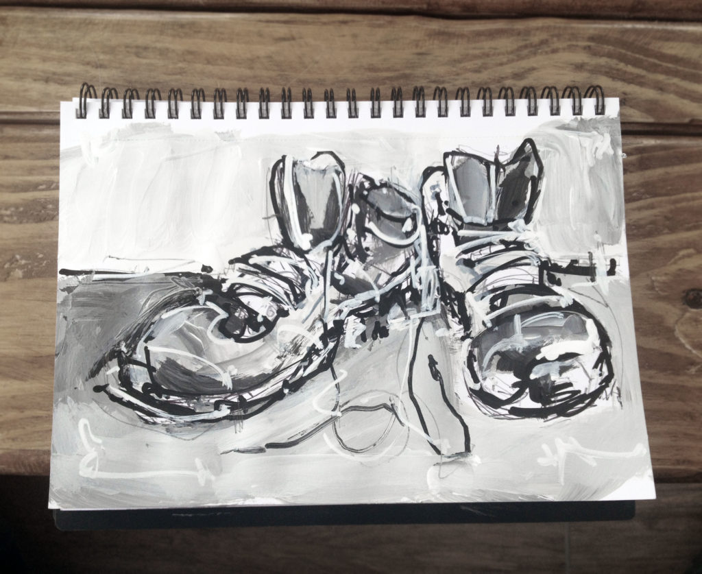 shoe drawing by dion archibald