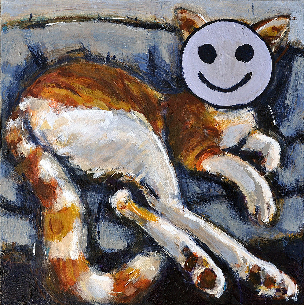 Smiley Cat Portrait Painting