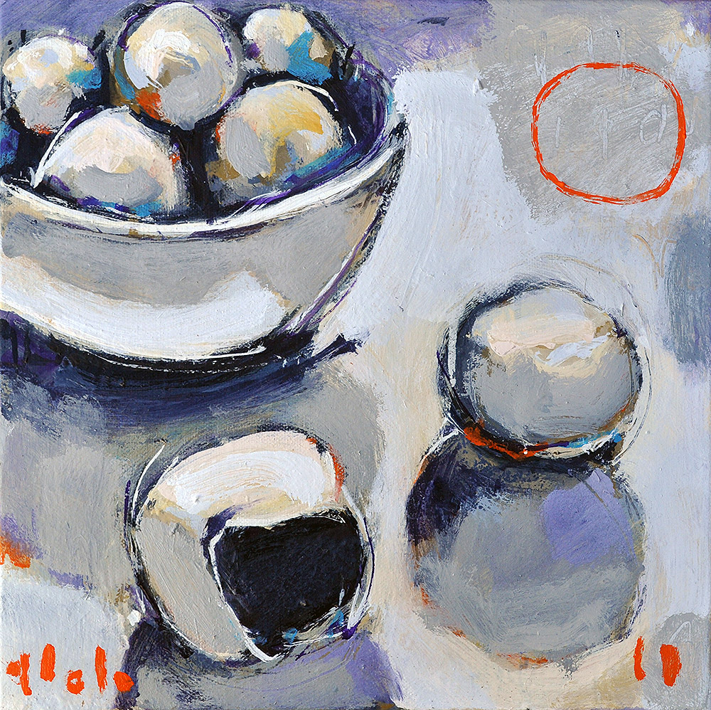 Bowl of Chocolate Truffles Still Life Painting