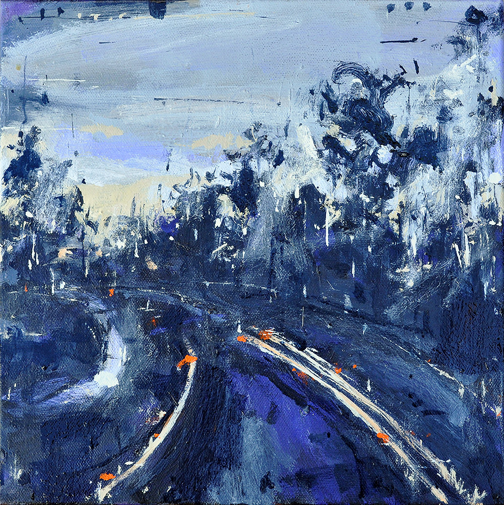 Dusk Road Night Time Painting