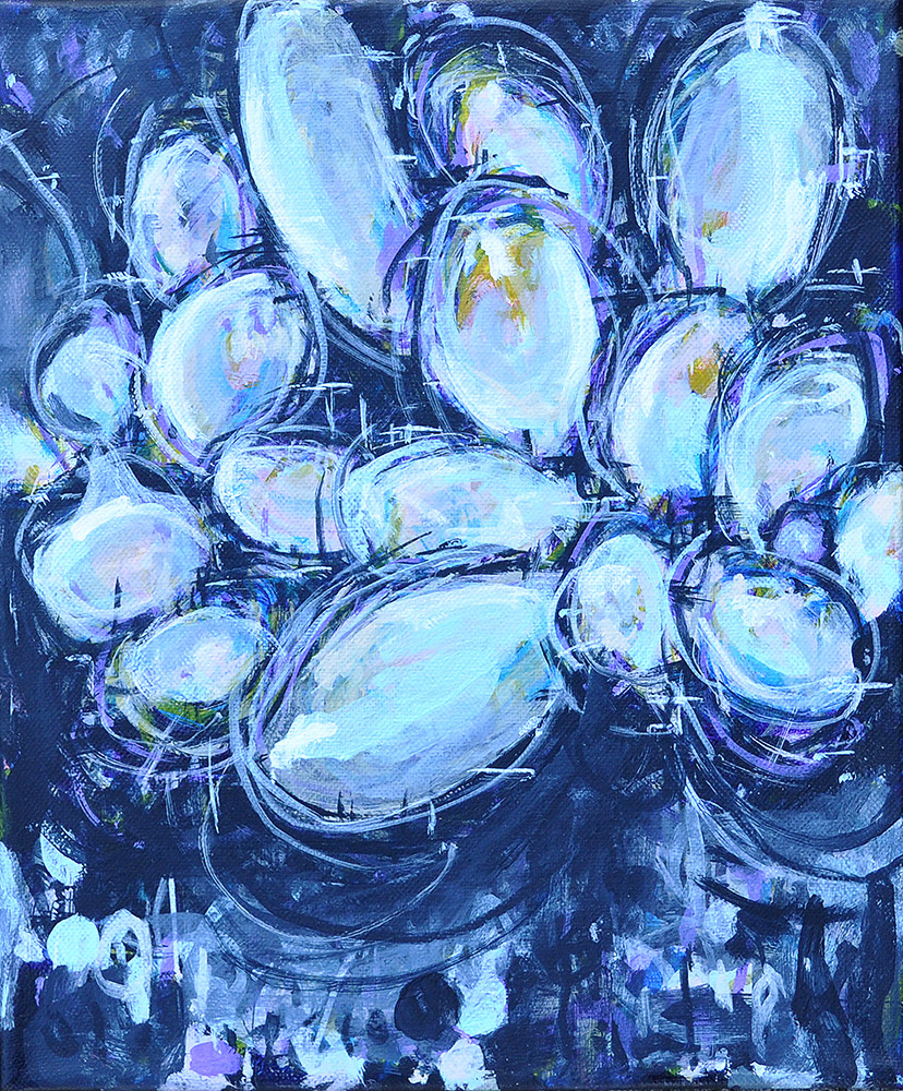 Pachyphytum Blue Haze Succulent Still Life Painting