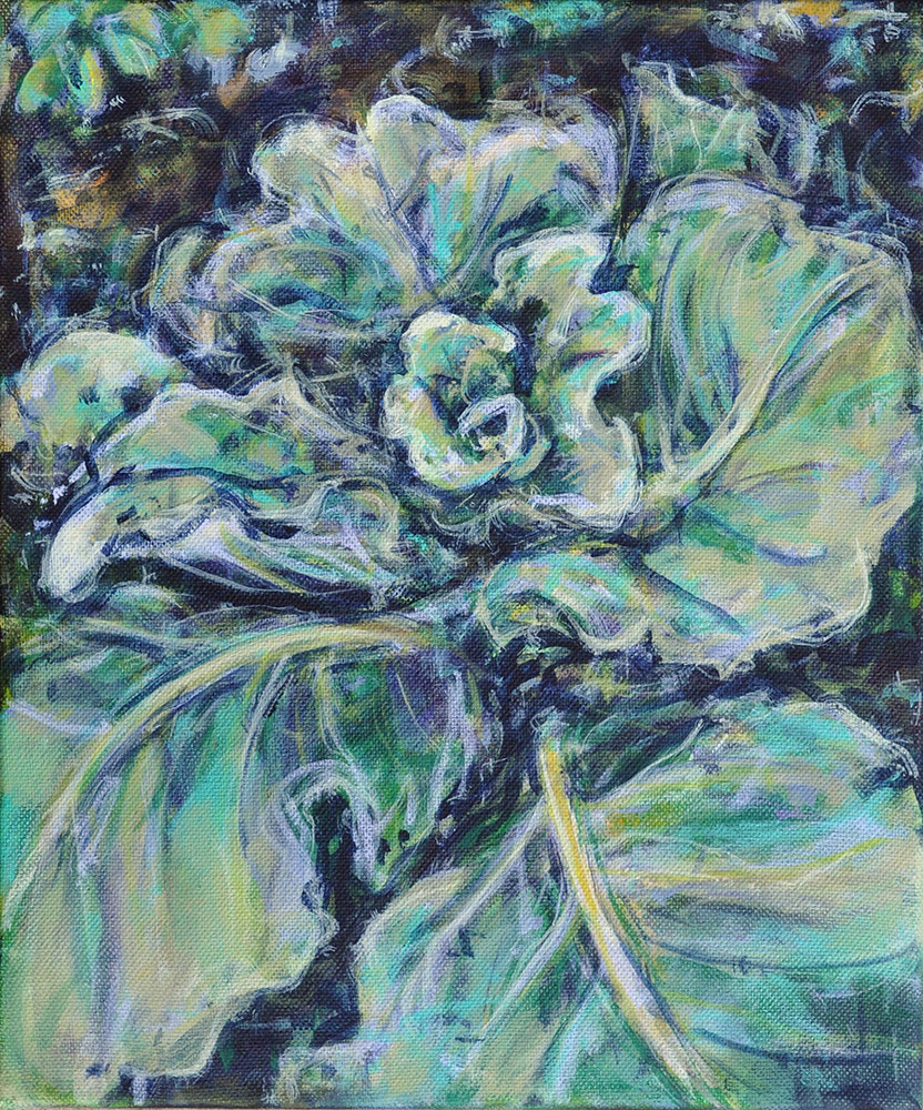 Cabbage Growing in the Garden Still Life Painting